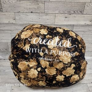 Floral Black and Gold Pillow